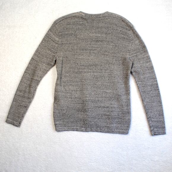 Michael Kors Sweater Women Medium Gray Wool Cotton Textured Shoulder Knit Preppy - Picture 2 of 8